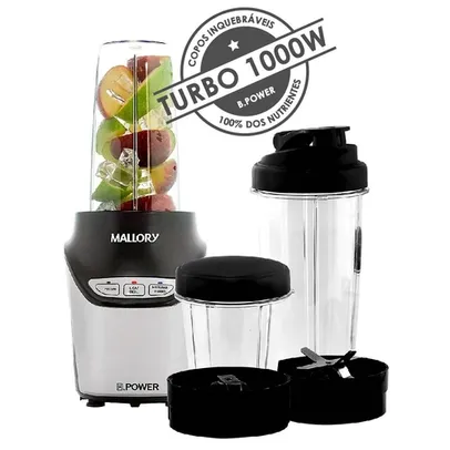 Mega Liquidificador, Blender, Processador e Moedor de Grãos Mallory Inox 1000w de Potência