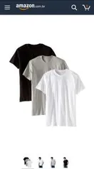 Kit com 3 Camisetas Básicas Masculina Algodão | R$40