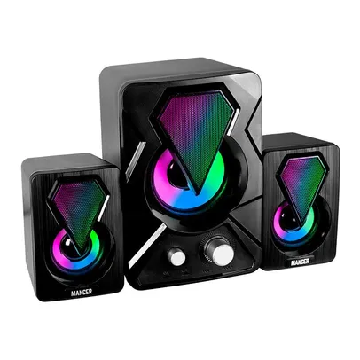 Caixa de Som Mancer Airon, Rainbow, 8W RMS, Preto, MCR-ARN-RBW01