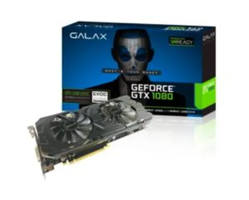 Placa de Video NVIDIA GeForce GTX 1080 8 GB GDDR5X 256 Bits Galax 80NSJ6DHL4EC - R$2609