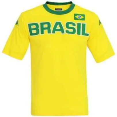 [Centauro] Camiseta Brasil Kappa Países - Masculina por R$ 4