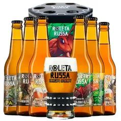 Kit Tambor de Roleta Russa Garrafas - Compre 6 Cervejas + Copo Oficial da Marca