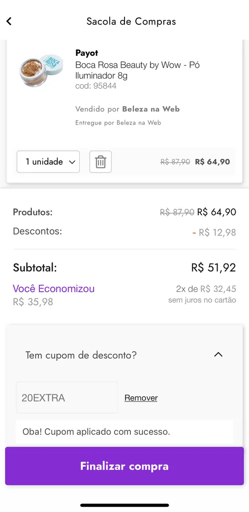 Imagem na descrição da promoção