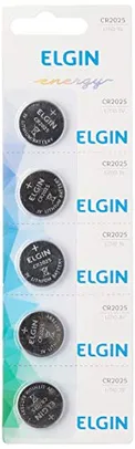 [PRIME] Bateria de litio CR2025 cartela com 5 unidades 3v Elgin