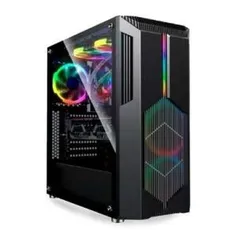 Gabinete Gamer Bluecase BG-029, Mid Tower, RGB, Lateral em Vidro R$ 260