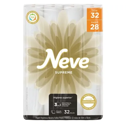 Papel Higiênico Neve Supreme - 32 rolos