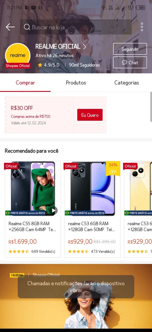 Imagem na descrição da promoção