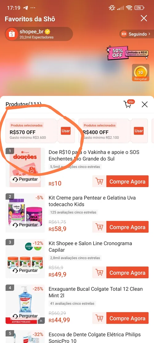 Imagen na descrição da promoção