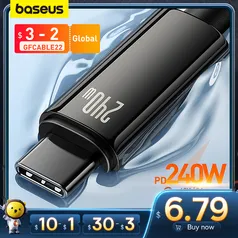 Cabo Baseus 240W PD3.1 USB C 2M