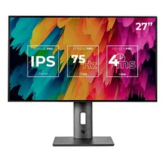 Monitor Profissional Pichau Perseus PRO, 27 Pol. IPS, QHD, 4ms, 75Hz, Base Ajustavel, HDMI/DP, PC-PRS27-MPP01