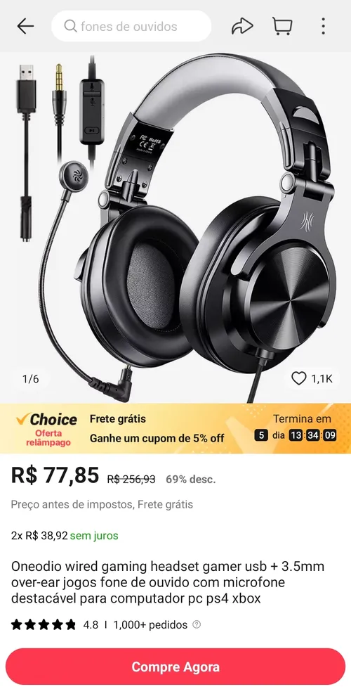 Imagem na descrição da promoção