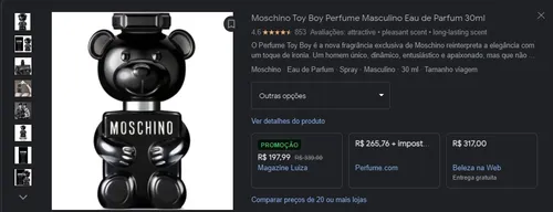 Imagem na descrição da promoção