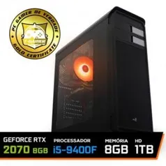 PC GAMER T-GAMER EDITION INTEL CORE I5 9400F / RTX 2070 SUPER 8GB / DDR4 8GB / HD 1TB / 600W