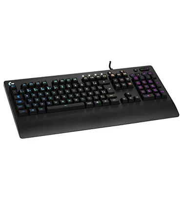 Teclado Gamer Logitech G213 com Layout ABNT2, RGB LIGHTSYNC, Controles de Mídia Dedicados, Design Durável e Resistente à Respingos