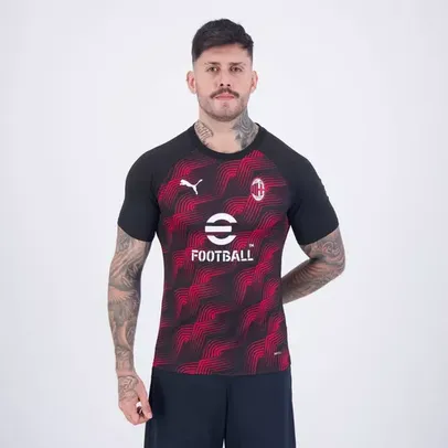 Camisa Puma Milan Pré Jogo 2025 Preta