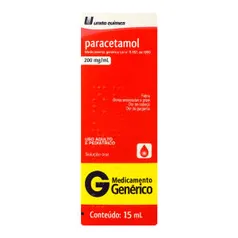 Paracetamol 200mg/ml União Química Genérico Gotas com 15ml - R$2