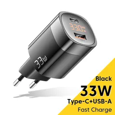  [Novo Usuário] Carregador 33W com Display Digital PD USB C/A ESSAGER