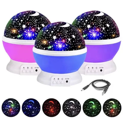 [Brasil/ Moedas R$24] Luminária Projetor Estrela 360º Galaxy Abajur Star Master