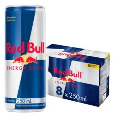 [ 8 Unidades - R$ 5,52 cada] Energético Red Bull Energy Drink 250ml R$44