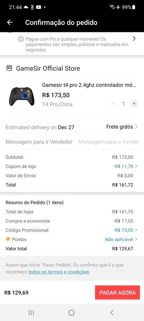 Imagem na descrição da promoção