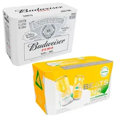 Skol Beats Caipirinha Lata 269ml - 8 Unidades  GRÁTIS Budweiser Zero Álcool Lata Sleek 350ml