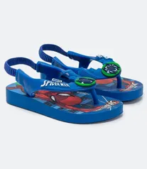 Chinelo Infantil Estampa Homem Aranha, Azul - Tamanho 17/18 |R$ 10