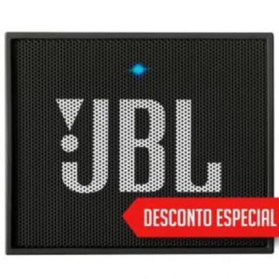 Caixa de Som JBL GO Bluetooth - Portátil, 3W RMS, Bateria com até 5 Horas de Duração, Android e IOS, Preta 60% de desconto R$139,90