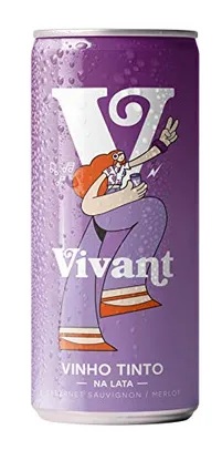 (SUPER R$6,71) Vinho Tinto em Lata Vivant Wines, 269ml