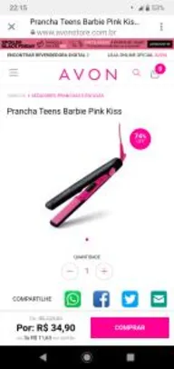 Prancha Teens Barbie Pink Kiss