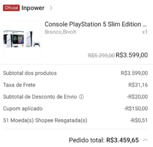 Imagem na descrição da promoção