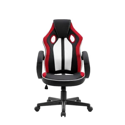 Cadeira Gamer Royale Preto, Branco E Vermelho, com regulagem de altura