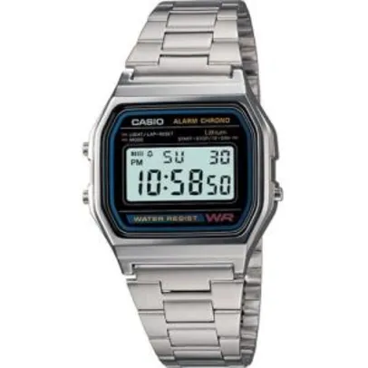 Relógio Unissex Digital Casio A158WA-1DF - Prata R$100