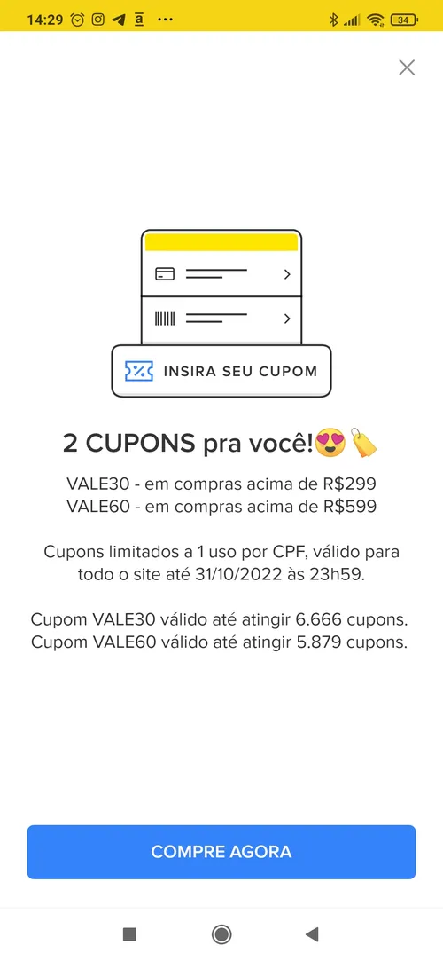 Imagem na descrição da promoção