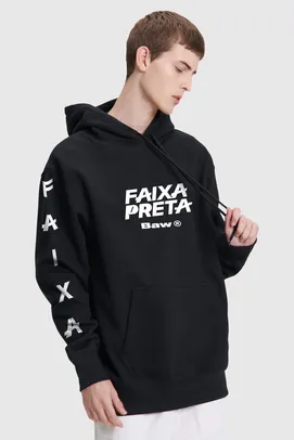 MOLETOM HOODIE BAW X FEST. FAIXA PRETA