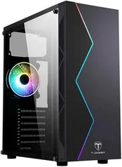 Gabinete Gamer T-Dagger Preto RGB Em Acrílico TGC-P03B