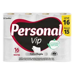 [REC] Papel Higiênico VIP, Folha Dupla, Personal, 16 unidades