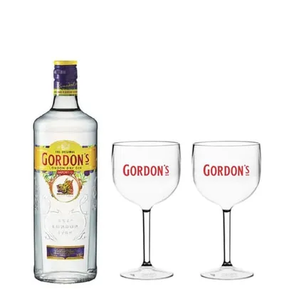 Combo Gin Gordon's  750 ML + 2 Taças Gordon's