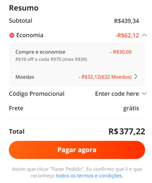 Imagem na descrição da promoção