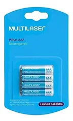 Pilhas Recarregáveis Aaa Multilaser 1000Mah Com 4 Unidades - CB050