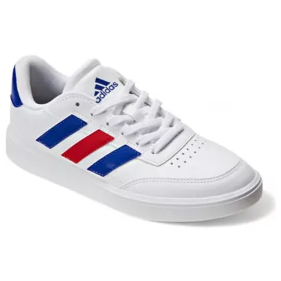 [SALDO MP] Tênis Adidas Courtblock Unissex, Branco+Azul+Vermelho - Tamanhos 34 ao 43