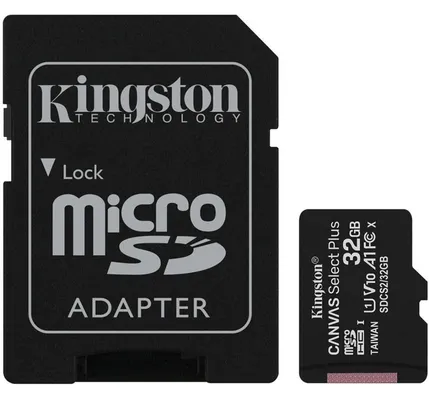 Cartão de Memória Kingston Canvas Select Plus MicroSD 32GB Classe 10