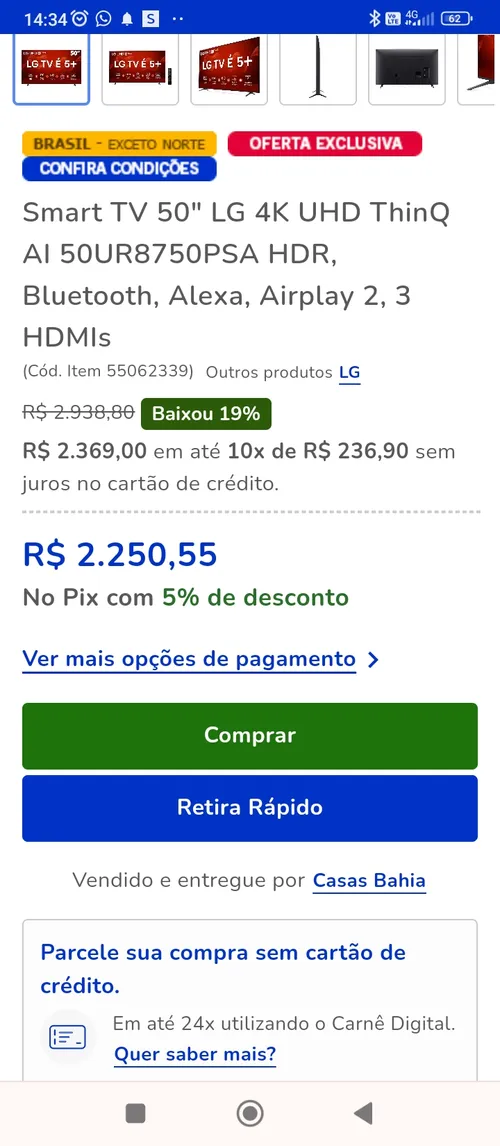 Imagem na descrição da promoção