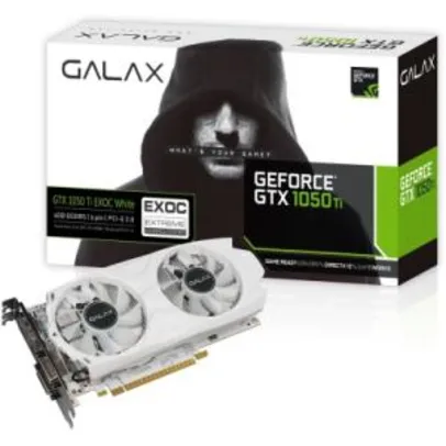 PLACA DE VÍDEO GALAX GEFORCE GTX 1050 TI EXOC WHITE 4GB 50IQH8DVP1WT GDDR5 PCI-EXP