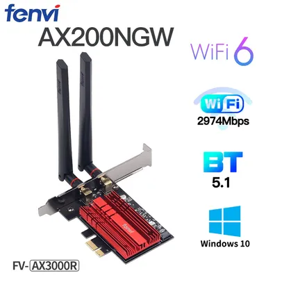 [novo usuário] Placa de Rede PCI-Express Wifi 6 Fenvi Chip Intel AX200 | R$125