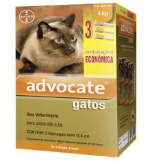 Combo Leve 3 Pague 2 - Advocate Gatos Ate 4 Kg (0,4ml) - Bayer Combo Leve 3 Pague 2 - Advocate Gatos Ate 4 Kg (0,4ml) - Bayer