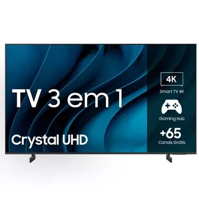 Smart TV Samsung 75" UHD 4K 75CU7700 2023, Processador Crystal 4K, Gaming Hub Tela sem Limites 75"