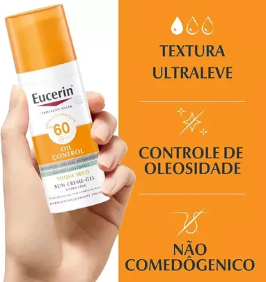 Protetor Solar Facial Eucerin - Sun Gel-Creme Oil Control FPS 60 50g