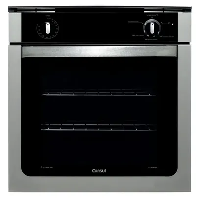 Forno de embutir a gás Consul 78 litros Prata com grill e timer sonoro - COA84BR