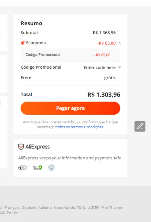 Imagem na descrição da promoção