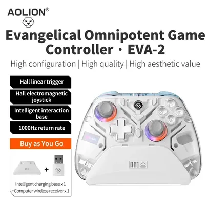 [Moedas / Gpay] Aolion k10 controlador de jogos com doca de carregamento rgb sem fio gamepad efeito hall joystick 